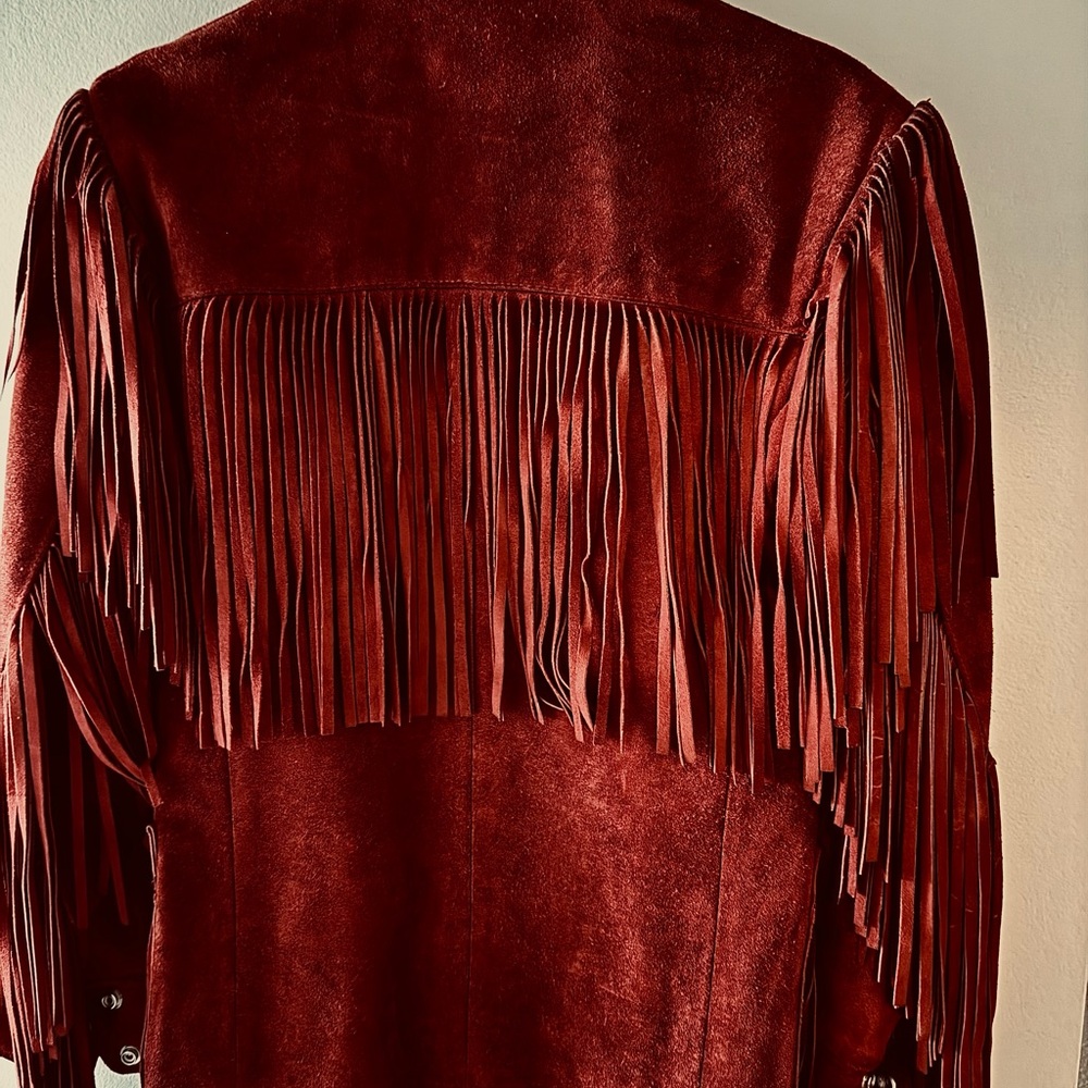 Amazing Vintage red suede fringe jacket - Picture 3 of 5